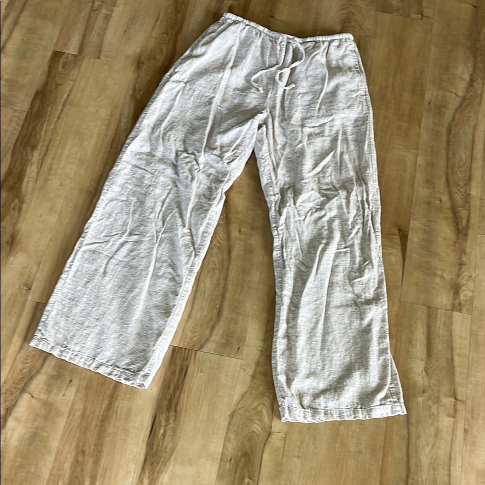 Oatmeal Wide Leg Pants with Relaxed Fit